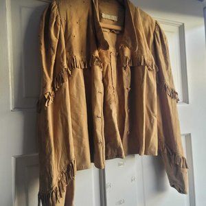 VINTAGE Leather Fringe Jacket